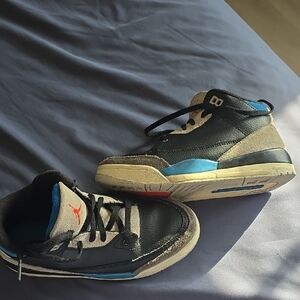 Jordan Kids Black and Blue Sneakers